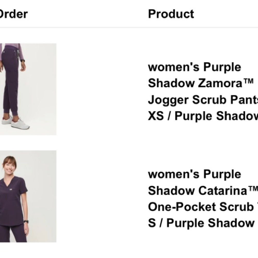 FIGS Catarina One-pocket Scrub top and Zamora jogger scrub pants